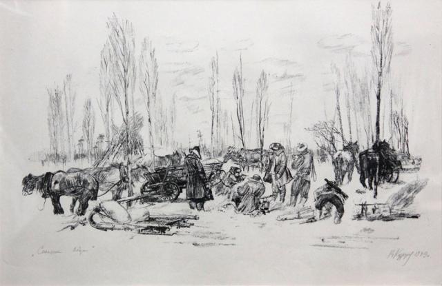 Курдов В.И. Стоянка обоза. 1943 Курдов В.И. Стоянка обоза. 1943